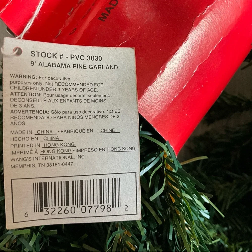 Traditions Garland 9ft Alabama Pine NWT Christmas Holiday Decor